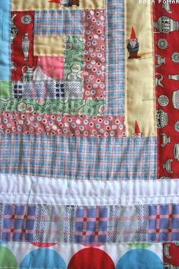 hand quilted log cabin